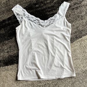 Lace-trimmed Jessica White Camisole Size M